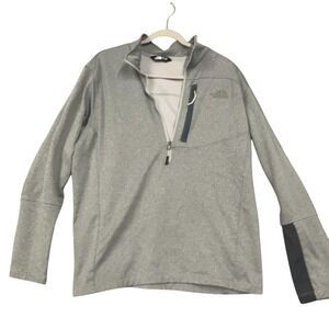 The North Face Pullover Mens XL Gray 1/4 Zip Chest Pocket‎ Fleece Hiking Top